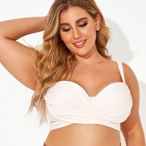 White Wrap Elegant Women Bikini Top